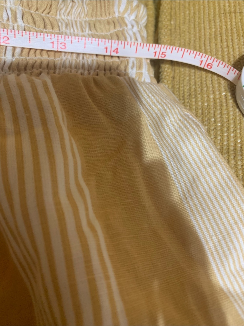 Striped Yellow Ruffle-Hem Skort with Smocked Waist - Picture 12 of 13